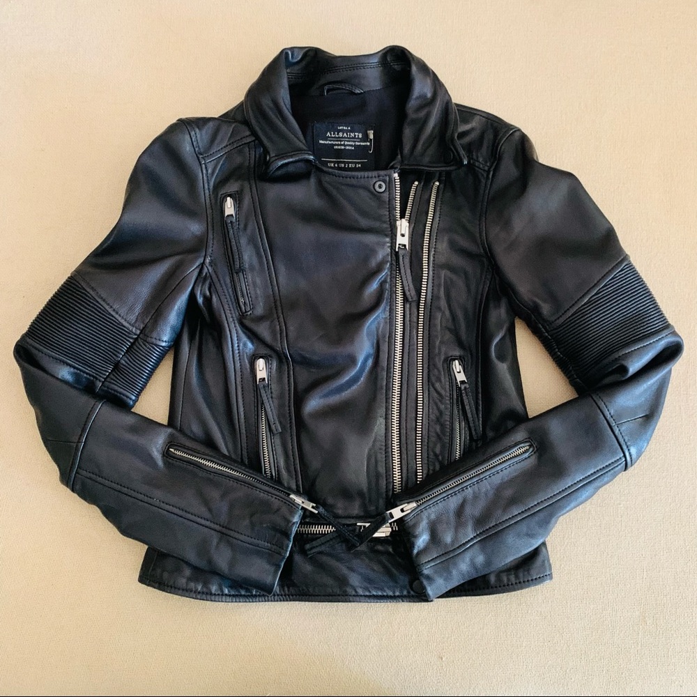 GORGEOUS ALL SAINTS ASSEMBLY BIKER MOTO JACKET
